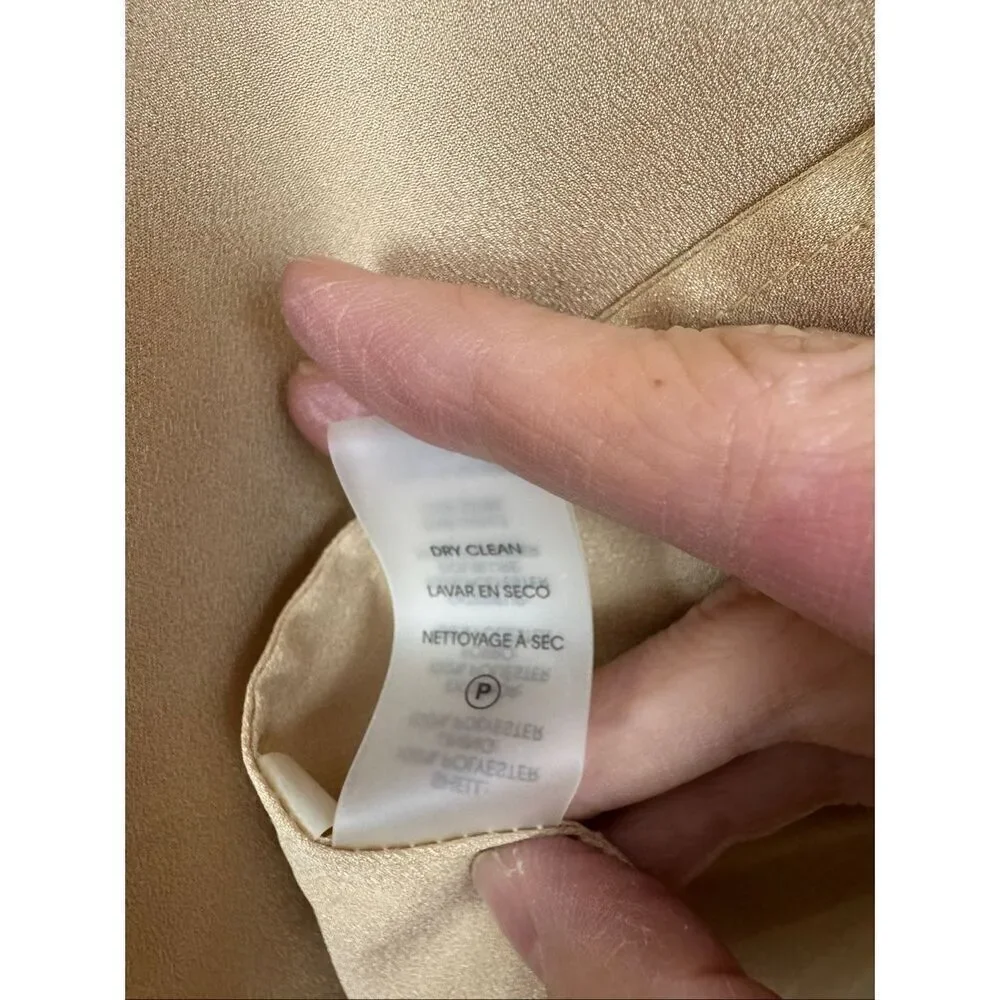 Calvin Klein Gold Pleated/Crinkle Skirt - Size Small